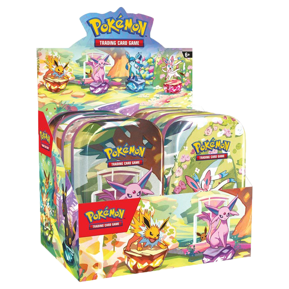 Prismatic Evolutions Mini Tin Display
