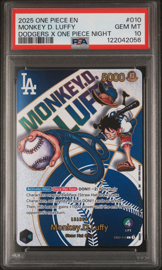 Monkey D Luffy Dodgers X One Piece PSA 10