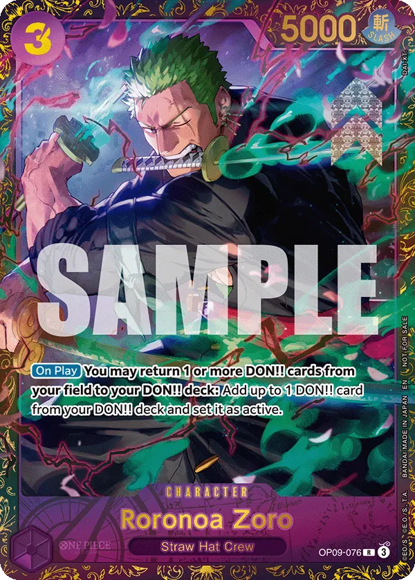 Roronoa Zoro - OP09-076 (Alternate Art) - PRE OP09-076