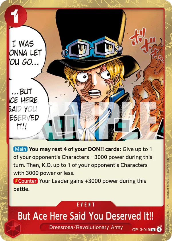 But Ace Here Said You Deserved It!! (3rd Anniversary Treasure Campaign Pack) - ONE OP13-019