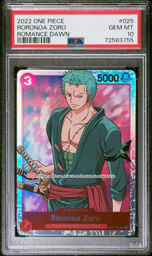 Roronoa Zoro OP01-025 PSA 10