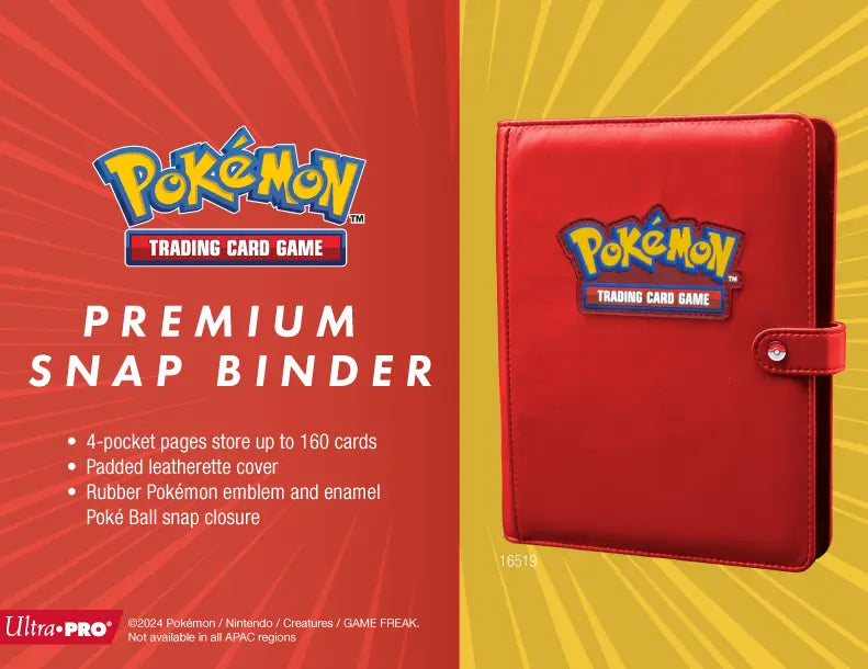 Ultra-PRO Pokemon 4 Pkt Red Premium Snap Binder